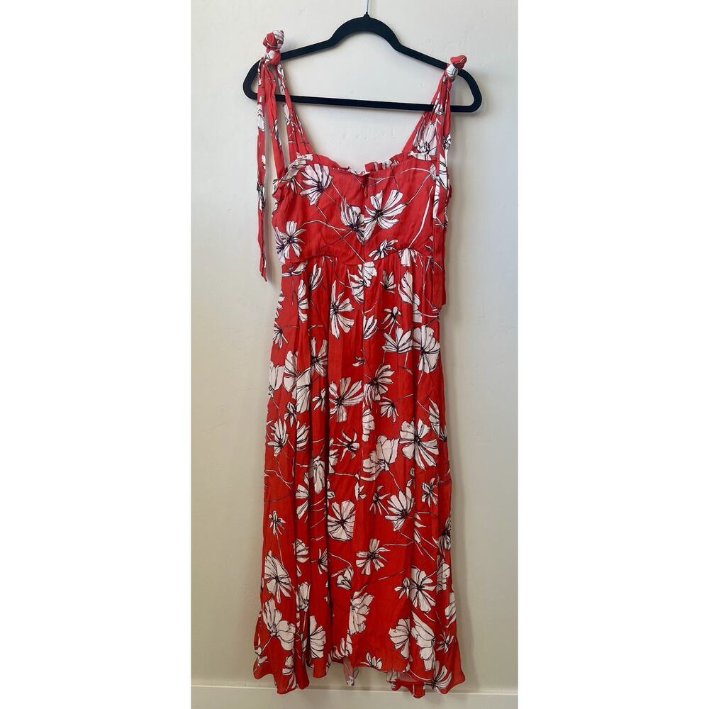 Jason Wu Collective Womens Tie Shoulder Midi Dress Red Size 2, Flowy Beach - Picture 3 of 13